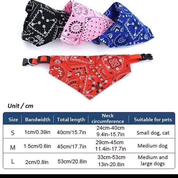 Pink Printed Dog Bandanas With Buckle Pet Saliva Towel Dog Triangular Scarf - Picture 2 of 2